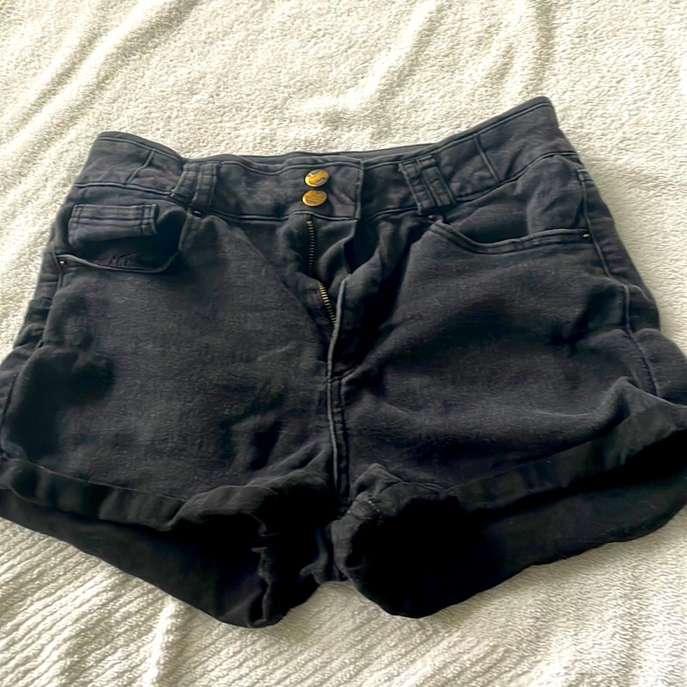 black jeans shorts